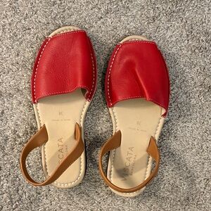 Viscata Red Leather Sandals
